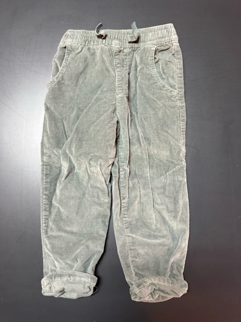 ZARA Kids Green Corduroy Drawstring Pants